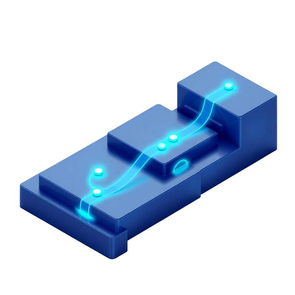 Abstract illustration of a step-by-step delivery journey