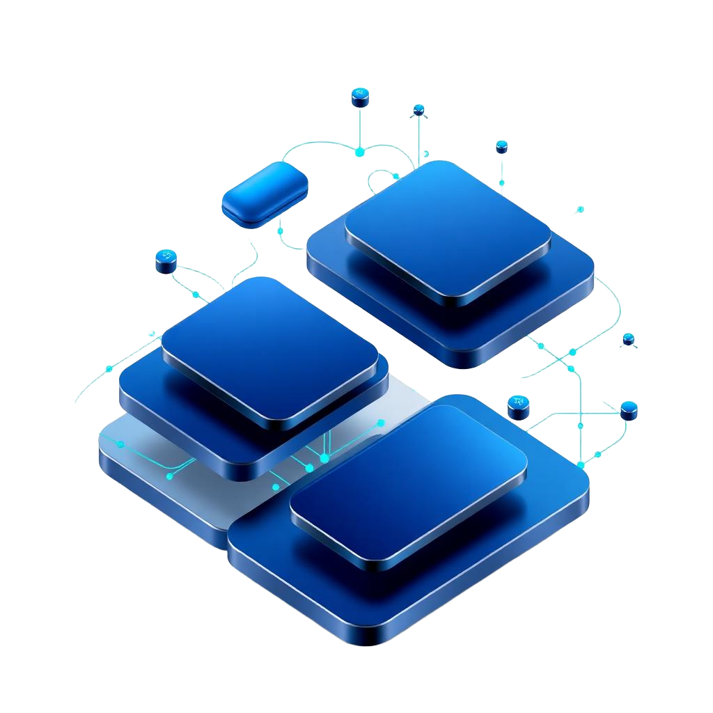 Abstract illustration of connected system modules